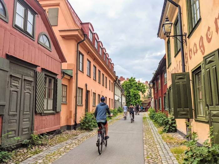 houten huisjes in Djurgårdsstaden Stockholm